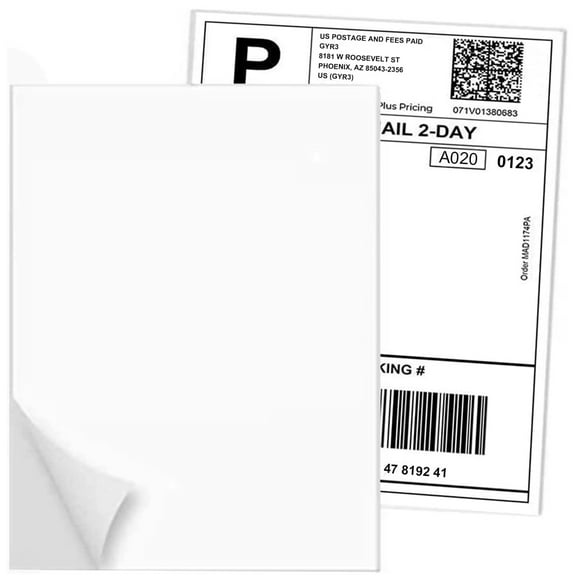Ryhampaper 8 1/2" x 11" Full Sheet Shipping Labels for Laser/Inkjet Printer 200 Sheets