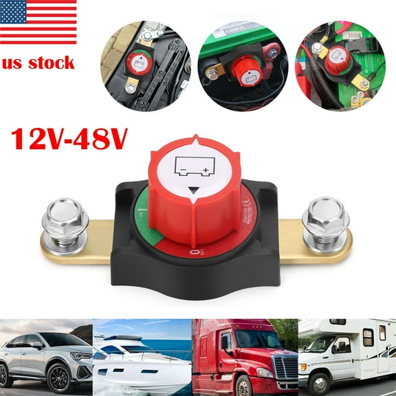 Ryhampaper Battery Disconnect Switch, Side Post On/Off Switch, 12V-48V Power Cut Disconnect Isolator for Car Truck Vehicle RV and Boat