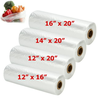 NefLaca 12 x 20 Plastic Produce Bag Roll, Clear Food Storage Bag