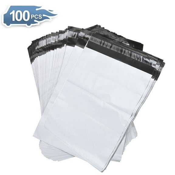 Ryhampaper Poly Mailers 14.5"x19" 100pcs, White Durable Self Sealing Poly Bags, Large Shipping Bags for Clothes - Waterproof & Tearproof