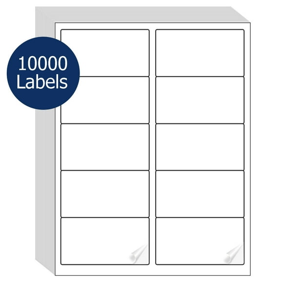 Ryhampaper Shipping Labels, White, 2" x 4", Laser/Inkjet, 10000 Labels