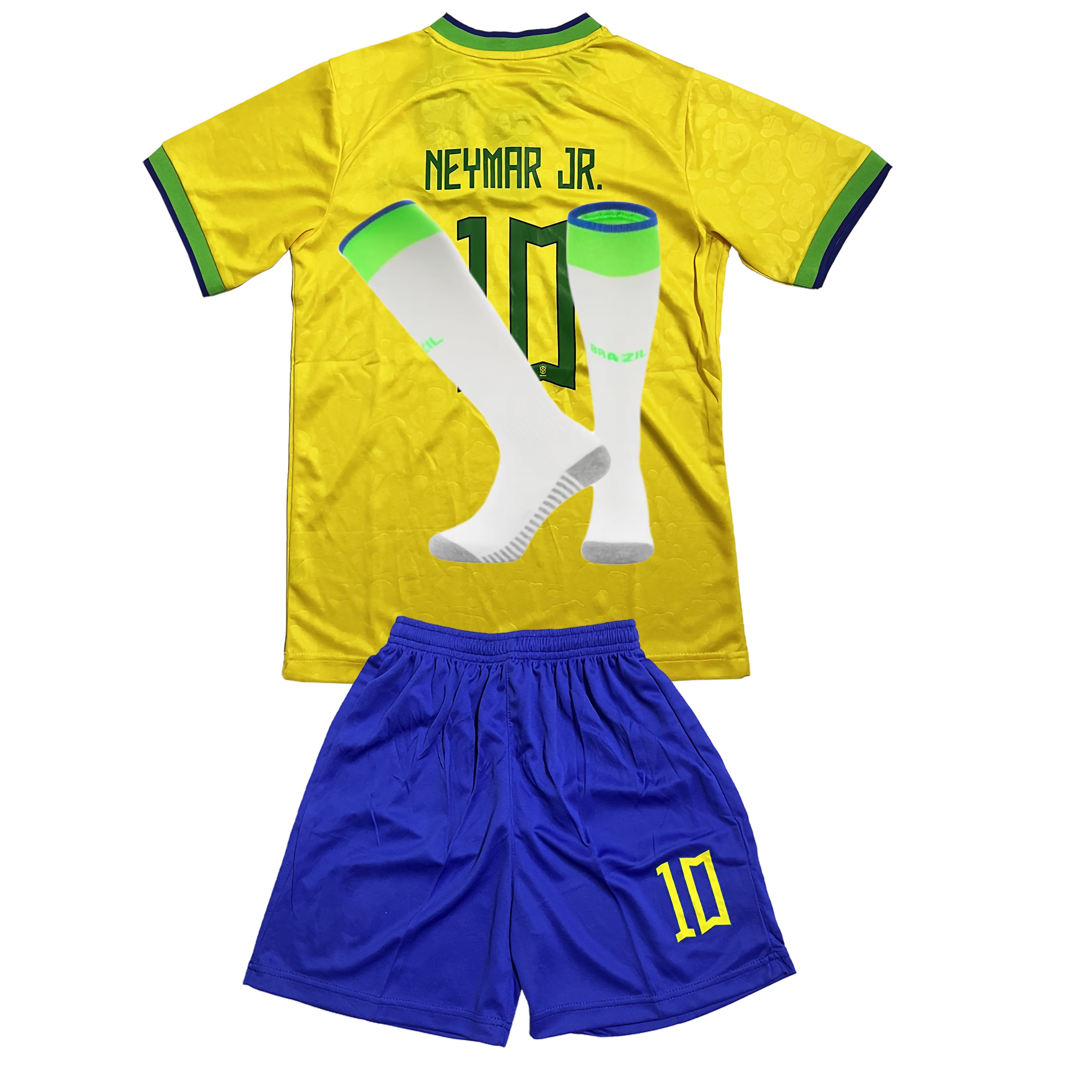 Ryhoow Brazil National Team #10 NEYMAR JR. for Kids Boys Girls Child
