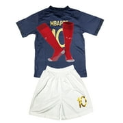 Ryhoow France National Team #10 MBAPPE for Kids Boys Girls Child Soccer Jerseys Shirt Short Sleeve Football Fans Gift Size Home Blue 20