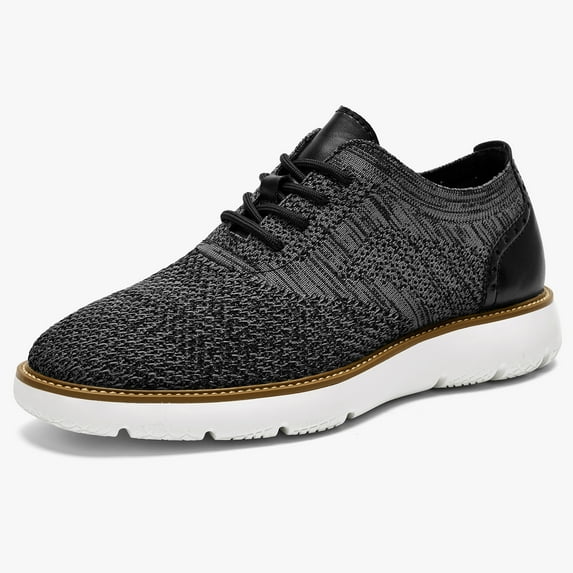 Ryika Men’s Business Casual Shoes Wide Fit Flyknit Mesh Breathable Comfort