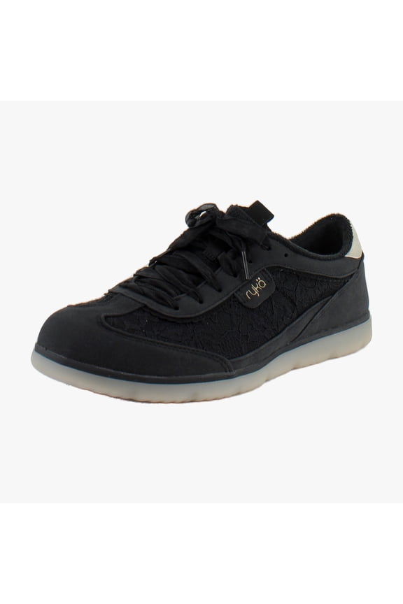 Effortless Women's Fashion Sneakers Black Lace Size 6 M