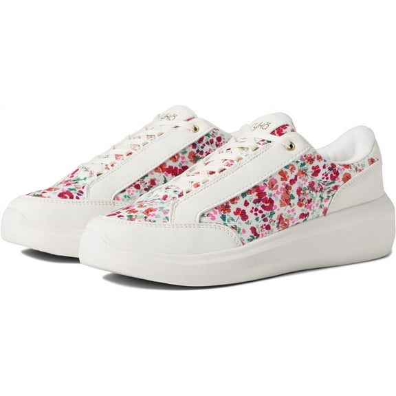 Ryka Women's Astrid Lace Up Sneakers White Floral 7W