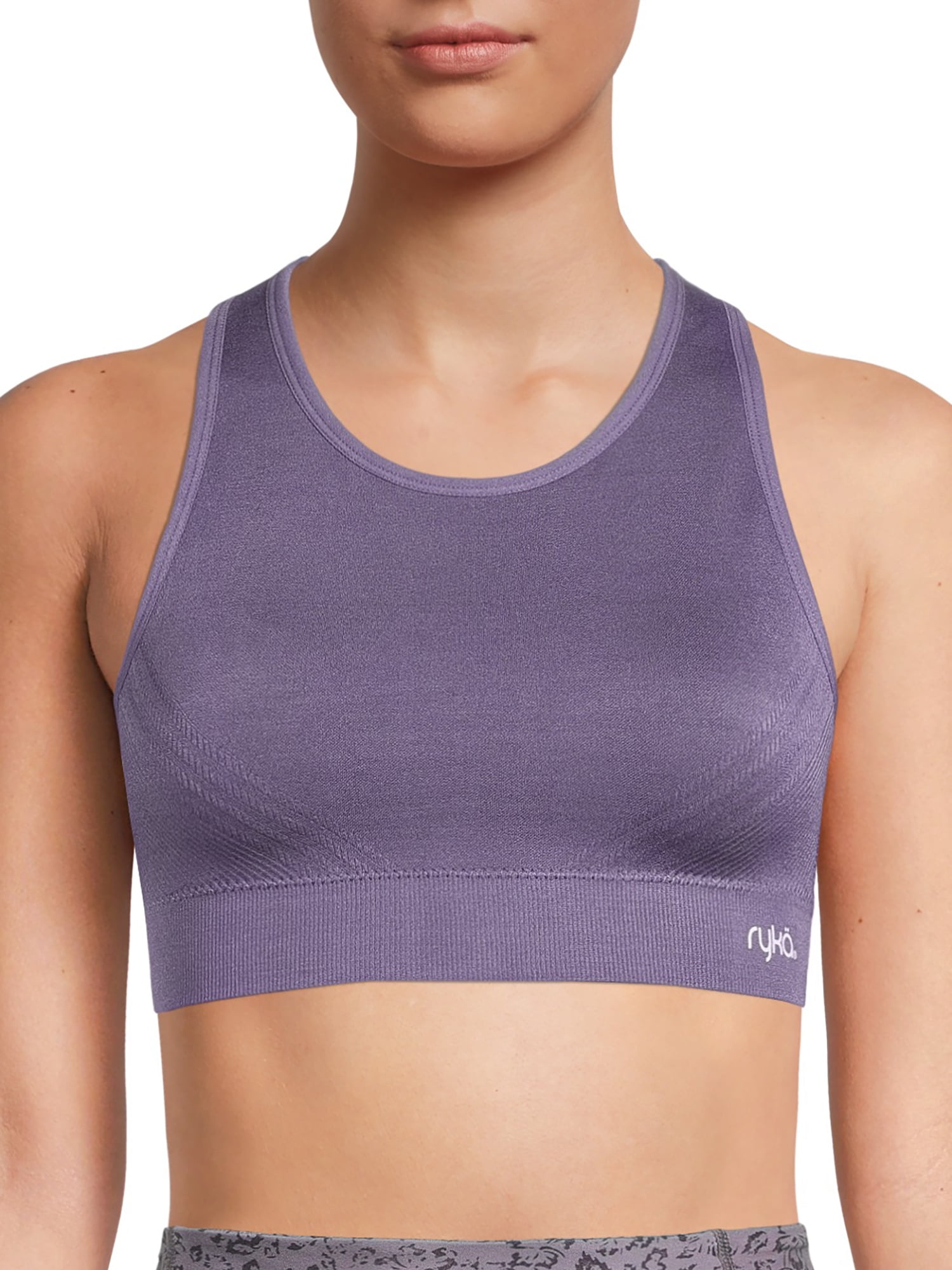 Ryka high neck athletic top/sports bra in faded rose/pink, ribbed