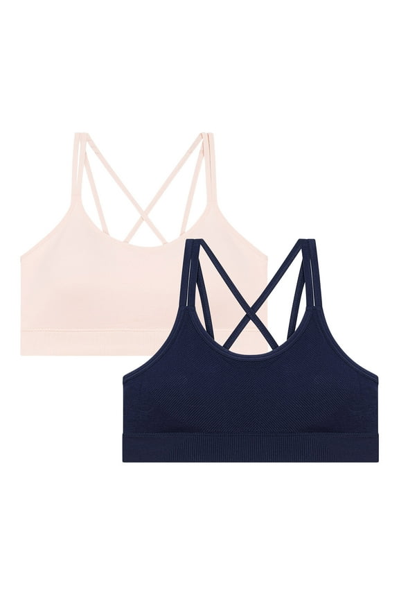 Women's Strappy Keyhole Sports Bra, 2-Pack, Sizes S-XL