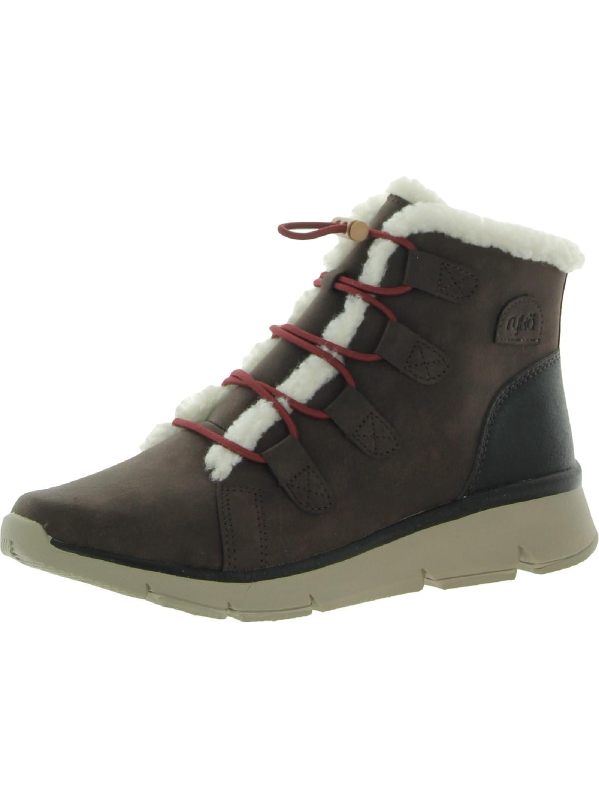 Ryka Womens Chill Out Faux Leather Faux Fur Hiking Boots - Walmart.com