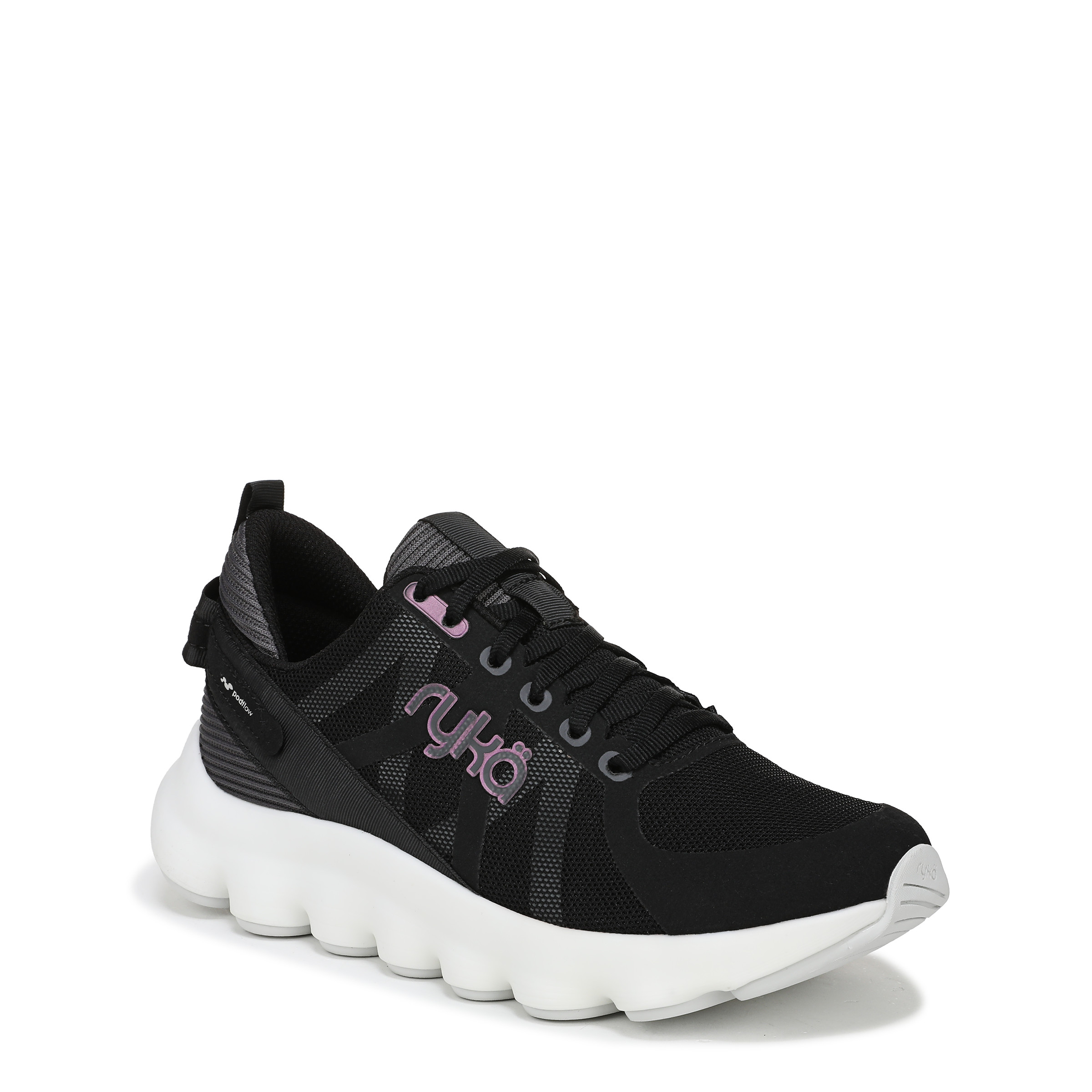 Ryka Scarpa Ginnica Donna Outstanding - Sneaker Bassina, Colore Nero, Taglia 6.5, Larghezza Normale, Chiusura Con Stringhe