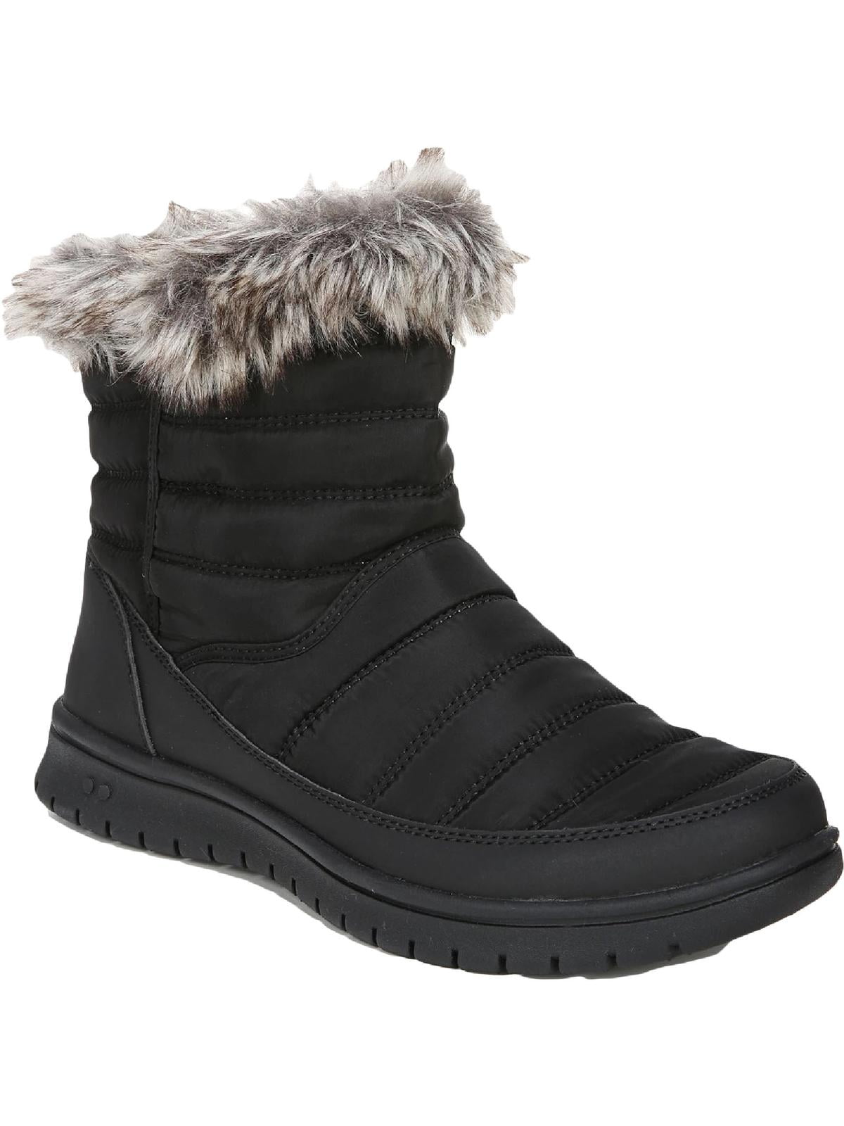 Ryka Womens Suzy Nylon Ankle Shearling Boots Black 7 Medium (B,M