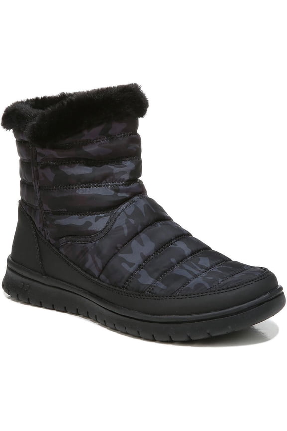 Womens Suzy Nylon Ankle Shearling Boots