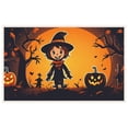 thumbnail image 1 of Halloween-featured Welcome Door Mats 19.7" X 31.5" Anti-slip Durable Mat Glowing Pumpkins Cartoon Witch Smiling Facial Expression Practical Entryway Door Mat, 1 of 5