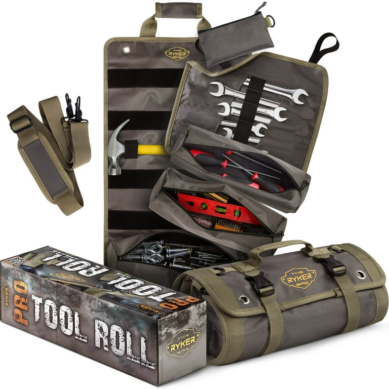 Rugged Tools Tool Roll Tool Bag Set - Rollup Tool Puch And Small