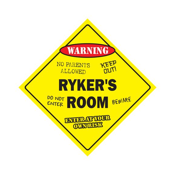 Ryker's Room Sign Crossing Zone Xing | Indoor/Outdoor | 20" Tall kids bedroom decor door children's name boy girl