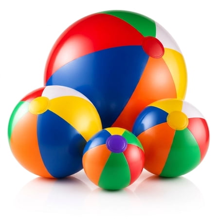 Rykon Inflatable Beach Balls, Assorted Sizes 6", 12", 16", 24", Pack of 4, Rainbow Beach Balls for Kids, Blow Up Pool Toys for Summer Party, Beach Games & Outdoor Fun price history and forecast - Rykon
