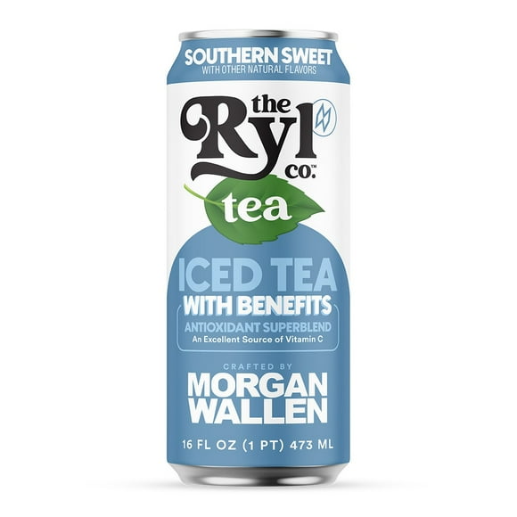 Ryl Iced Tea, Morgan Wallen Sweet Tea, Antioxidant Super blend, Zero Sugar, Low Carb,16.0 oz, Can