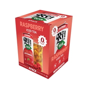 Ryl Iced Tea Raspberry 4 Pack, Zero Sugar Antioxidant Tea, 4 x 16 fl oz Ready-to-Drink Cans