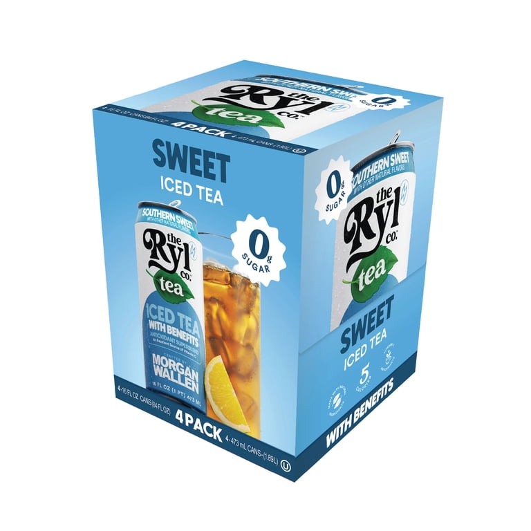 RRR エルディール 4枚 Ryl Iced Tea Sweet Tea 4 Pack, Zero Sugar Black Tea, Antioxidant