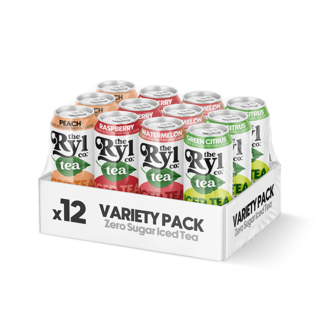 Ryl Tea Variety Pack 16oz 12ct (Peach, Raspberry, Watermelon, Green Citrus)