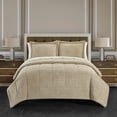 thumbnail image 1 of Ryland 3 or 2 Piece Comforter Set Ribbed Textured Microplush Sherpa Bedding - Pillow Shams Included, 1 of 8