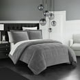 thumbnail image 1 of Ryland 3 or 2 Piece Comforter Set Ribbed Textured Microplush Sherpa Bedding - Pillow Shams Included, 1 of 8