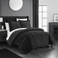 thumbnail image 1 of Ryland 3 or 2 Piece Comforter Set Ribbed Textured Microplush Sherpa Bedding - Pillow Shams Included, 1 of 8