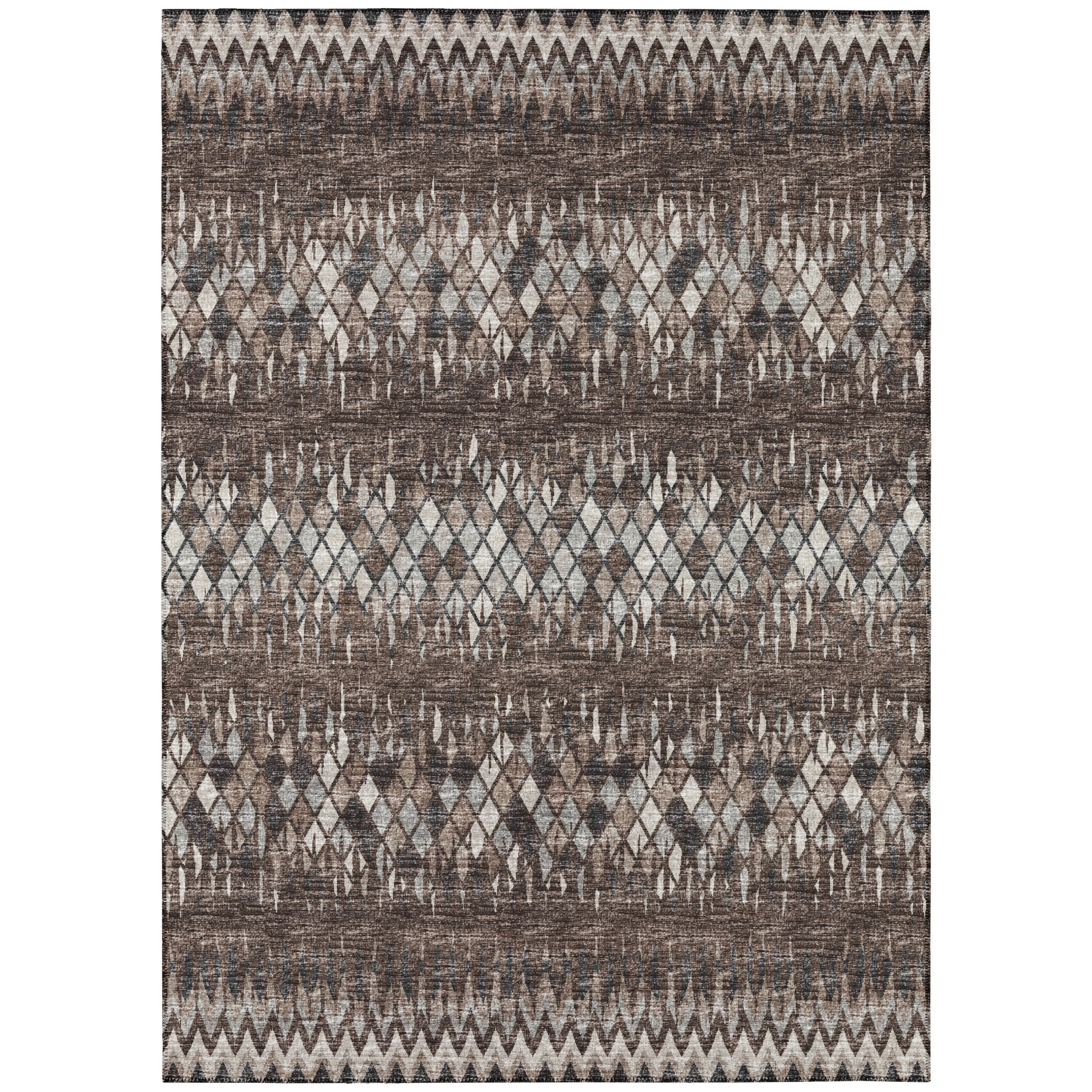 Rylee Brown 5' x 7'6" Synthetic Flat Woven Area Rug