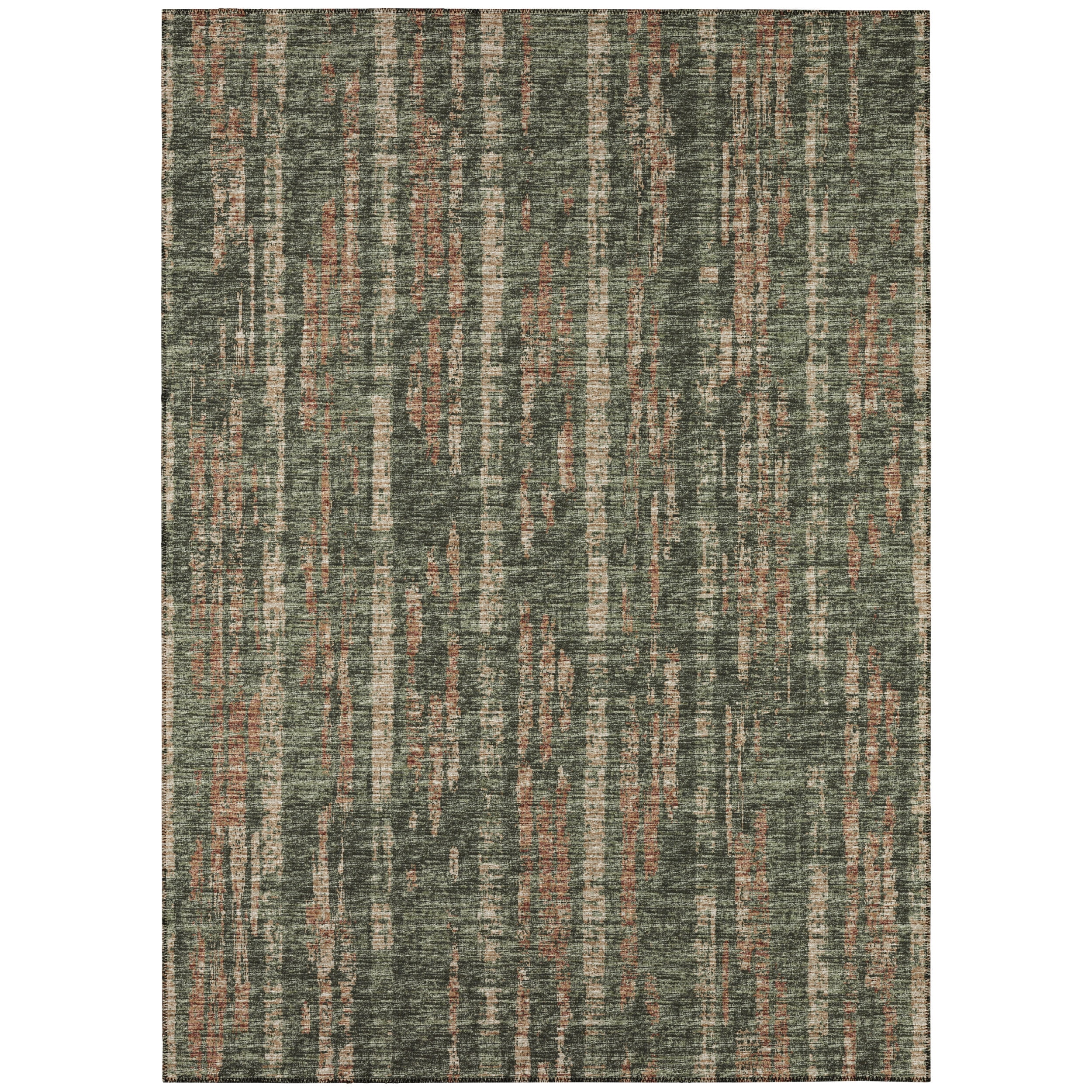 Rylee Green Flat Woven Chenille 5' x 7'6" Area Rug
