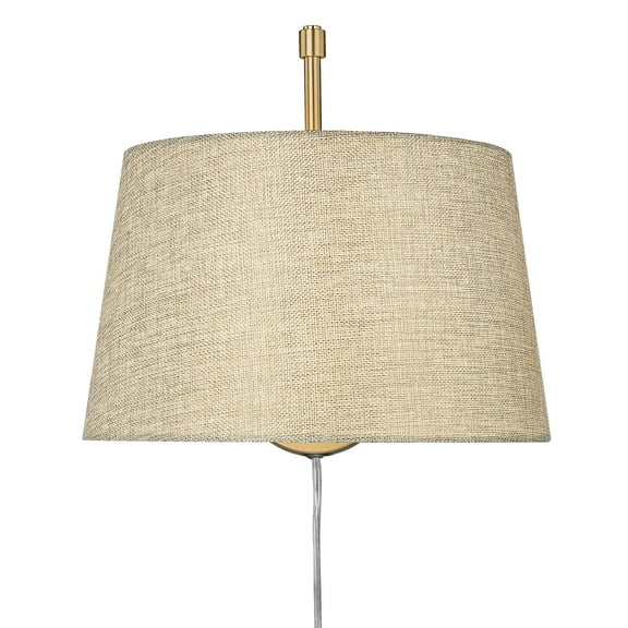 Wry Lighting Ryleigh 1-light Swing Arm in Brushed Champagne Brass and Natural Sisal shade