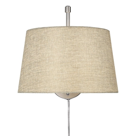Wry Lighting Ryleigh 1-light Swing Arm Wall Lamp in Pewter and Natural Sisal shade