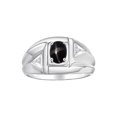 thumbnail image 1 of Rylos 14K White Gold Classic 6X4MM Oval Black Star Sapphire & Sparkling Diamond Ring - Birthstone Jewelry for Men -Size 13, 1 of 8