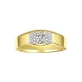 thumbnail image 1 of Rylos 14K Yellow Gold Classic 6X4MM Oval White Topaz & Sparkling Diamond Ring - Birthstone Jewelry for Men -Size 13, 1 of 7