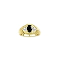thumbnail image 1 of Rylos 14K Yellow Gold Classic 7X5MM Oval Cabochon Onyx & Sparkling Diamond Ring - Birthstone Jewelry for Men -Size 8, 1 of 6