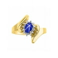thumbnail image 1 of Rylos 14K Yellow Gold Floral Designer Ring with 6X4MM Oval Gemstone & Sparkling Diamonds - Birthstone Blue Star Sapphire Jewelry Size 8, 1 of 6