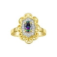 thumbnail image 1 of Rylos 14K Yellow Gold Floral Designer Ring with 6x4 MM Oval Alexandrite & Sparkling Diamonds - Birthstone Jewelry for Women -Size 5, 1 of 7