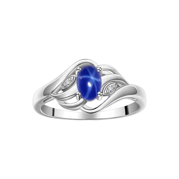 Rylos Classic Oval Design Birthstone & Lab-Grown Diamond Ring for Women ...