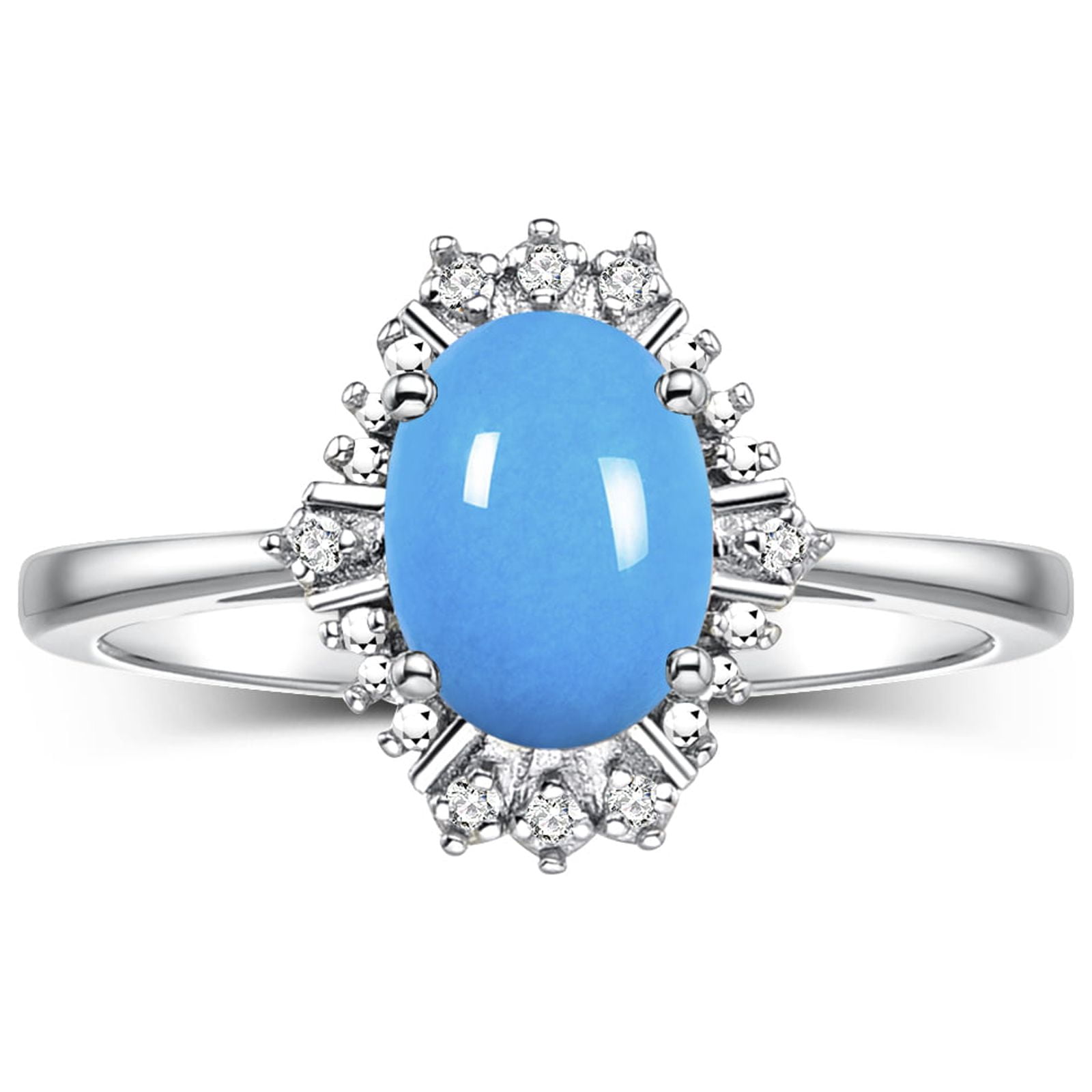 Rylos Classic Oval Halo Birthstone & Lab-Grown Diamond Ring for Women ...