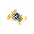 thumbnail image 1 of Rylos Floral Designer Ring with 6X4MM Oval Gemstone & Sparkling Diamonds in Yellow Gold Plated Silver- Birthstone Alexandrite Jewelry Size 8, 1 of 7