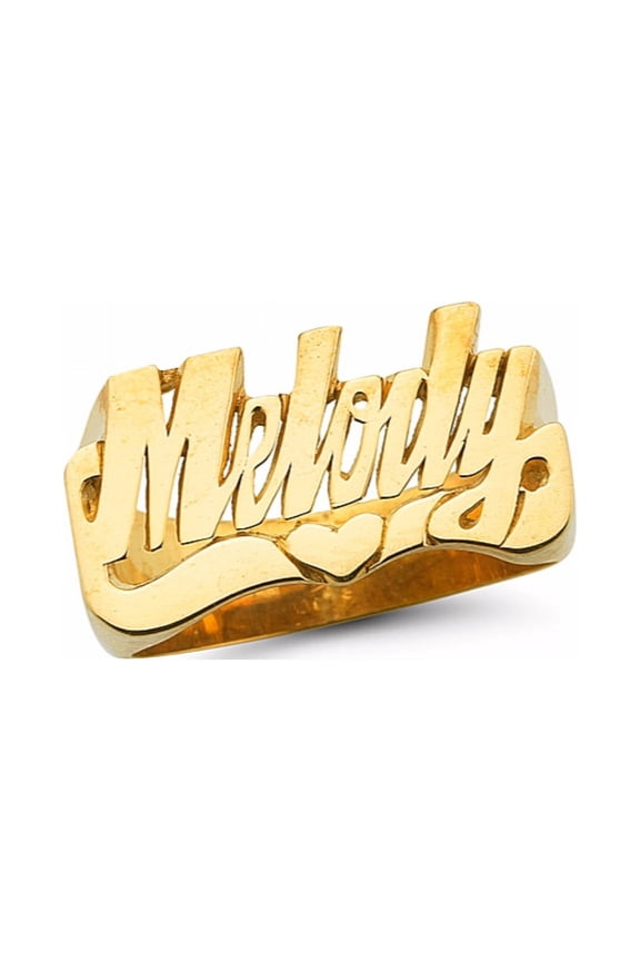 Personalized Name Ring, Yellow Gold-Plated