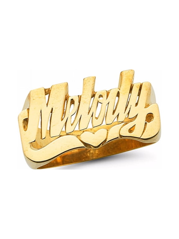 Personalized Name Ring, Yellow Gold-Plated