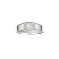 thumbnail image 1 of Rylos  Sterling Silver Classic 6X4MM Oval Opal & Sparkling Diamond Ring - Birthstone Jewelry for Men -Size 13, 1 of 7