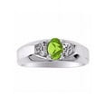 thumbnail image 1 of Rylos  Sterling Silver Classic 6X4MM Oval Peridot & Diamond Ring - Birthstone Jewelry for Men -Size 12, 1 of 7