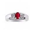 thumbnail image 1 of Rylos  Sterling Silver Classic 6X4MM Oval Ruby & Diamond Ring - Birthstone Jewelry for Men -Size 11, 1 of 6