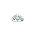 thumbnail image 1 of Rylos  Sterling Silver Classic 7X5MM Oval Aquamarine & Sparkling Diamond Ring - Birthstone Jewelry for Men -Size 11, 1 of 7