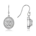 thumbnail image 1 of Rylos Sterling Silver Princess Diana Inspired Earrings - 8X6MM Oval White Topaz & Sparkling Diamonds -  Exquisite Birthstone Jewelry, 1 of 6