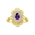 Filigree Rings Gold Plated Rylos Vintage Filigree Design Birthstone & Lab-Grown Diamond Ring for ...