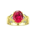 thumbnail image 1 of RYLOS Rings for Women 14K Yellow Gold Ring 12X10MM Gemstone &  Diamonds Great Ring for Middle or Pointer Finger July Ruby Size 12, 1 of 7