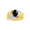 thumbnail image 1 of RYLOS Rings for Women 14K Gold Plated Silver Ring Oval 8X6MM Gemstone & Diamonds Classic Design Cabochon Onyx Jewelry for Women Size 5, 1 of 6