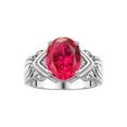 thumbnail image 1 of RYLOS Rings for Women 14K White Gold Ring 12X10MM Gemstone &  Diamonds Great Ring for Middle or Pointer Finger July Ruby Size 13, 1 of 7